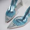 Fashion Bling Bling Luxury Rhinestones Transparent Women Pumps Fashion Elegant Crystal Clear Heeled Summer Wedding Prom High Heels Shoes