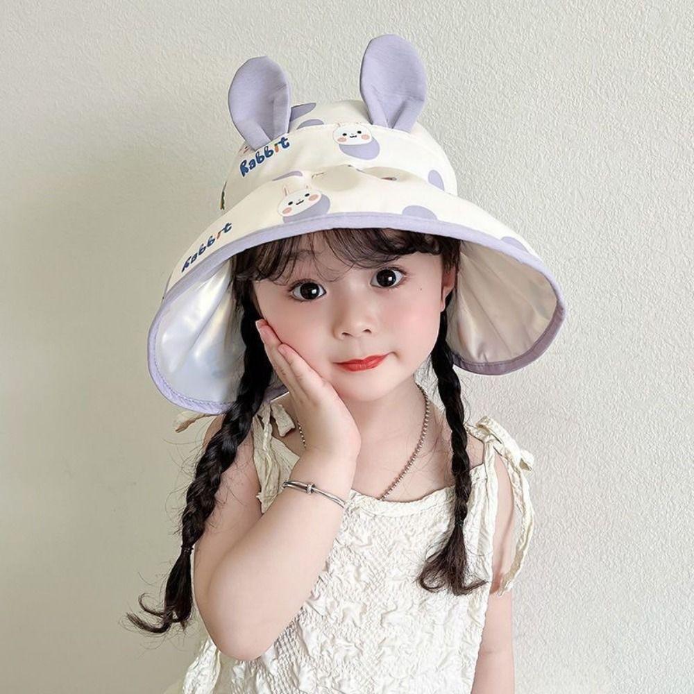 Cartoon Print Cute UV Sun Hat Polyester Sun Protector Hats Children's Sun Hat  Beach Activities