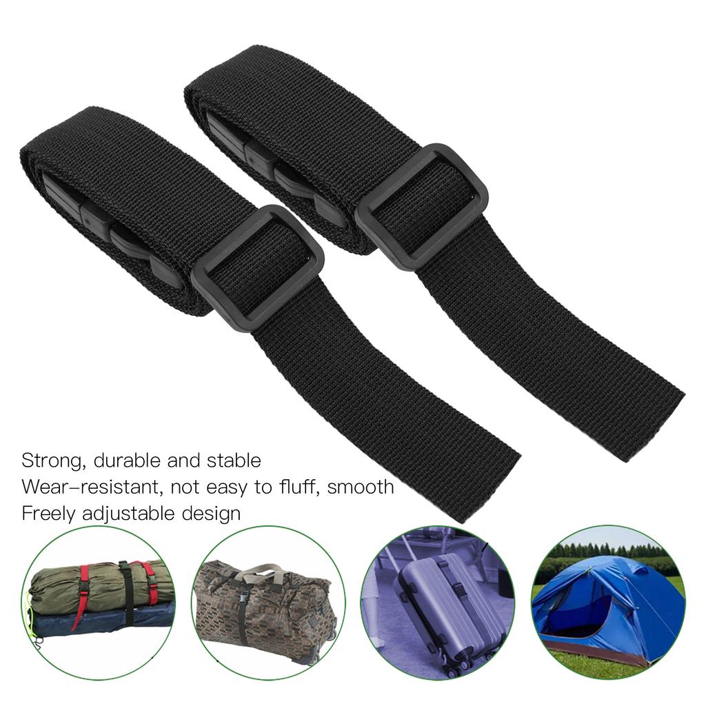 2Pcs   Straps 150x2.5cm Travel Luggage Fixing Strapping Belts with Buckles