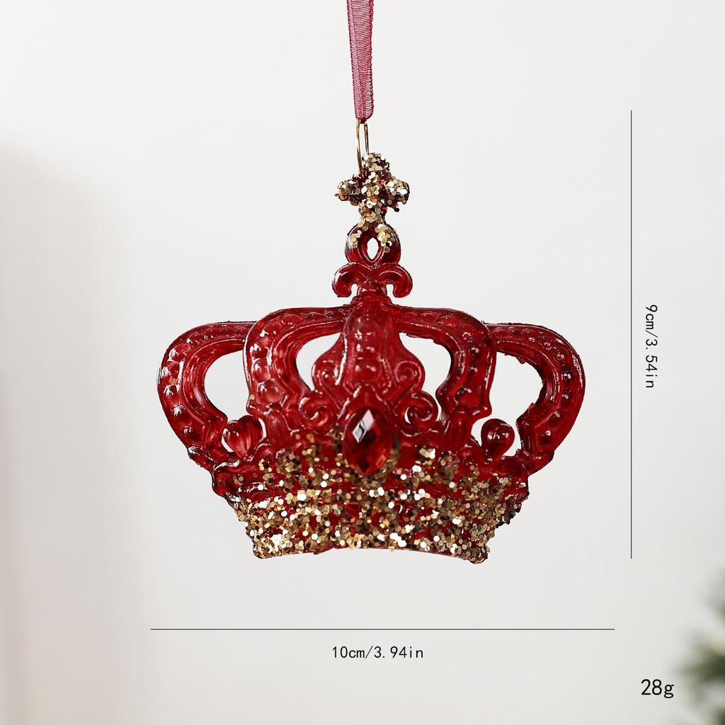 Wine Red Semi-Transparent Christmas Wreath Bow Bell Ornament