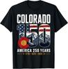 Colorado 150 Years 4th of July America 250 Vintage US Flag T-Shirt
