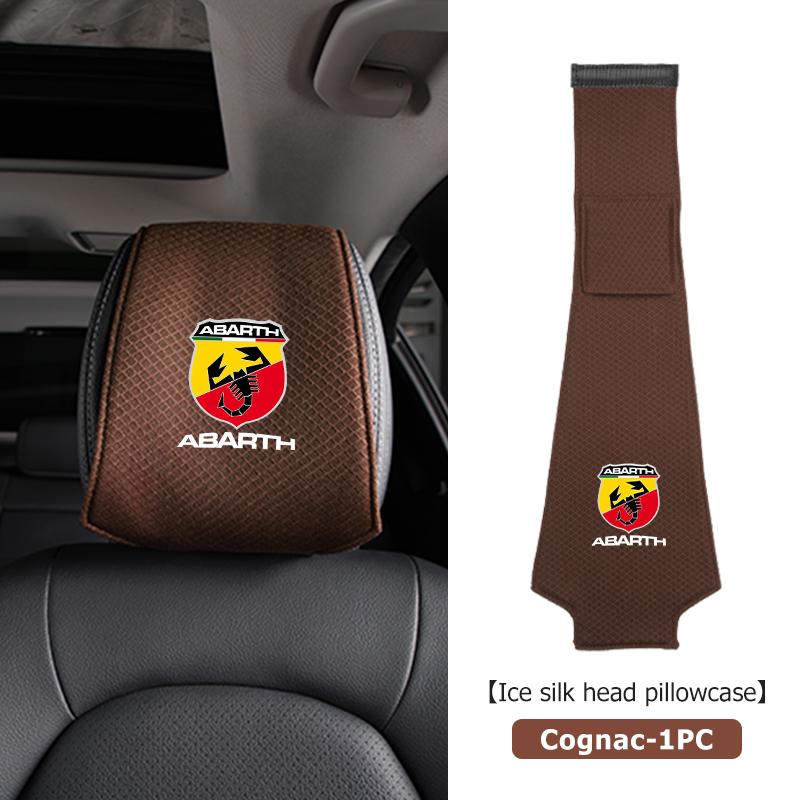 Car Ice Silk Headrest Cover Neck Storage Pillowcase Accessories For Abarth FIAT 500 Ducato Stilo Palio UNO Astra Bravo Tipo