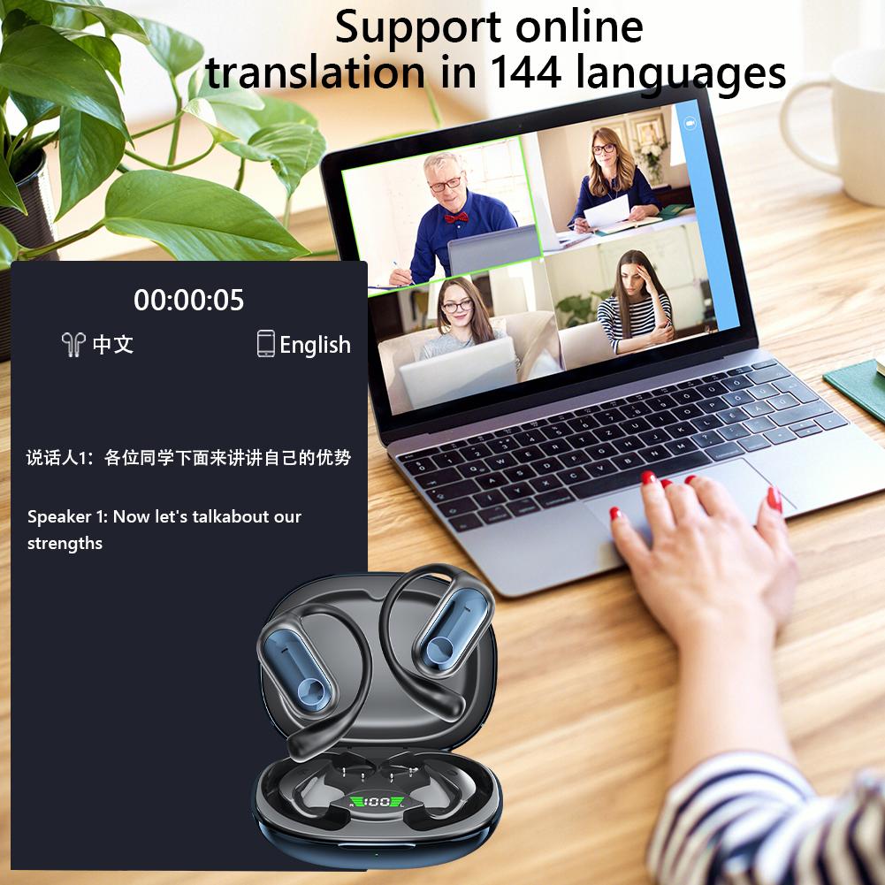 Language Translator Earbuds 144 Languages Translation Headphones Ai Translating Earbuds Headphones for Travel Business Learning