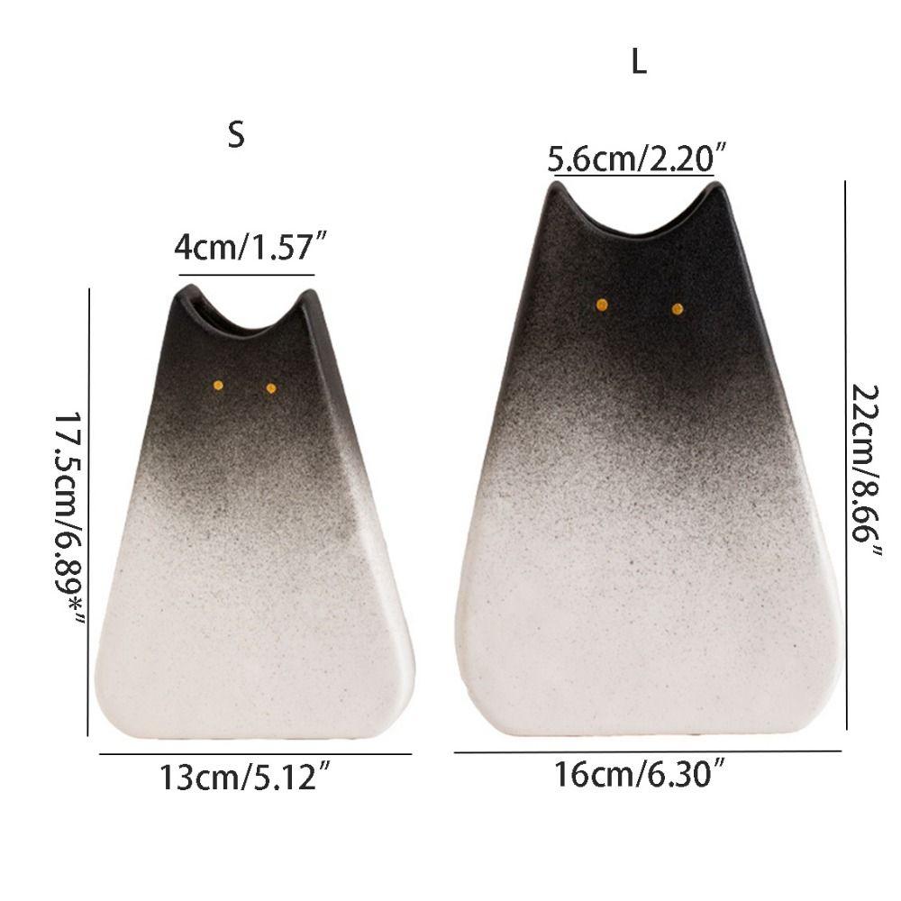 High-end Cat Ceramic Vase Cute Hydroponic Vase Nordic Desktop Cat Vase  Living Room