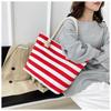 New Striped Large Capacity Shopping Bag Compilation Tote Bag