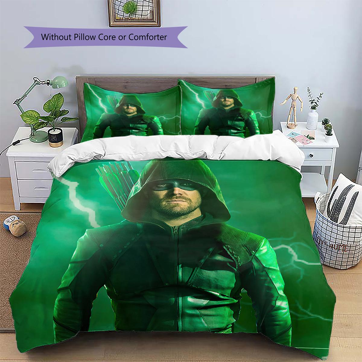 

Green Arrow Printed Bedding Set Duvet Cover Pillowcase No Filler, Soft Home Bedroom Decor, Perfect Gift for Fans.chl 135x200cm