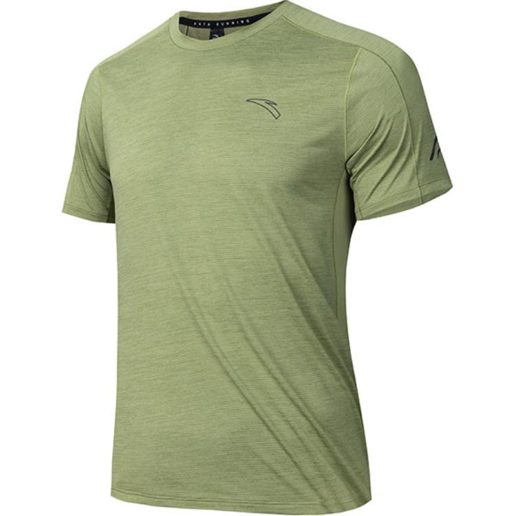 

Anta Однотонная дышащая футболка с круглым вырезом и коротким рукавом для мужчин, цвет Trail-Green 152435101-3