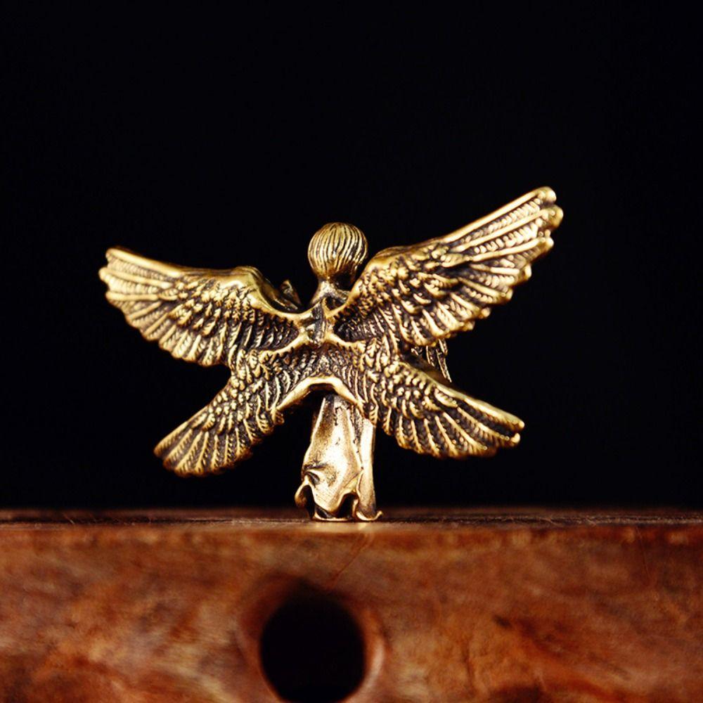 Cute Brass Angel Cupid Statue Blessed Guardian Angel Figurines  Office Desk Ornaments