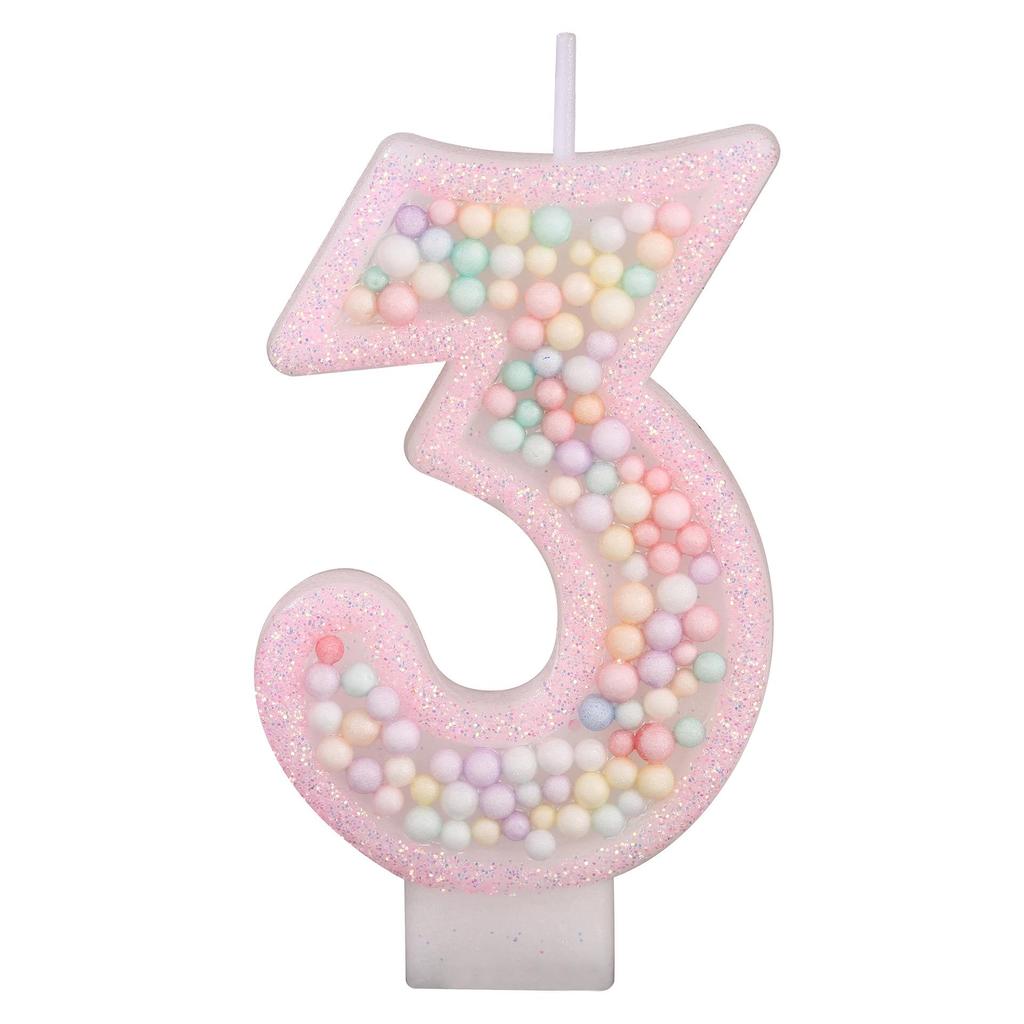Macaron Foam Birthday Candles - Creative Number Cake Decorations for Kids