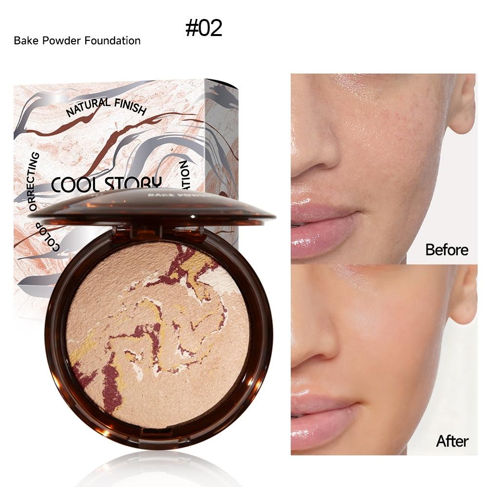 Marmor-Finish-Puder - Fixierpuder mit Öl-Kontrolle & Schimmer-Highlighter für Face Contouring, Natürlich Matt & Glow