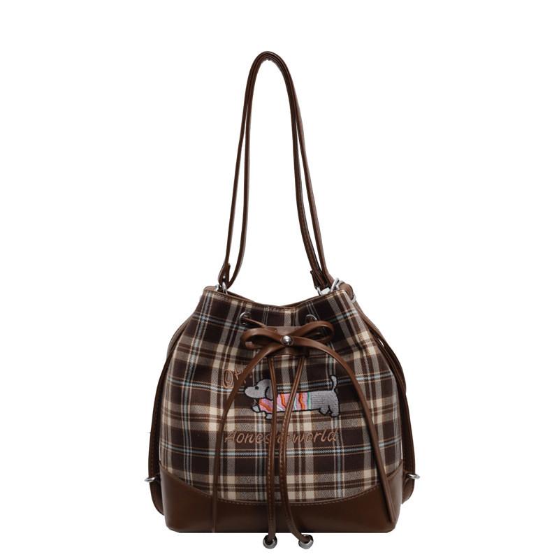 Ielgy Korean Version Trendy Fashion Backpack Niche High-End Bucket Bag