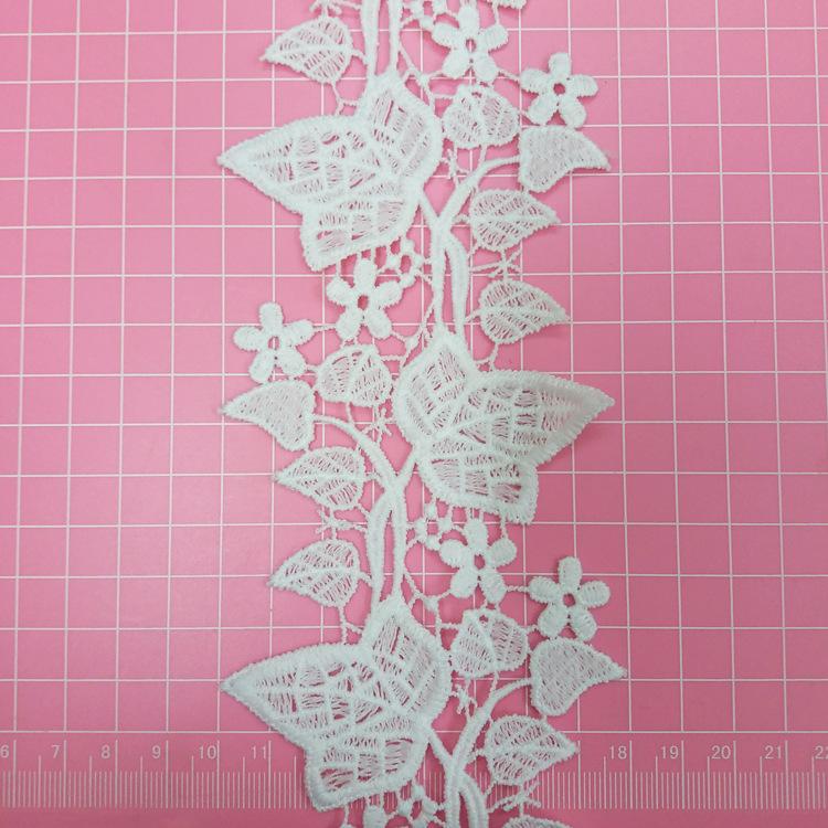 

Exquisite White Hollow Milk Silk Water-Soluble Embroidery Barcode Computer Embroidery Non-Elastic Lace Hollow Wide Lace jh2352