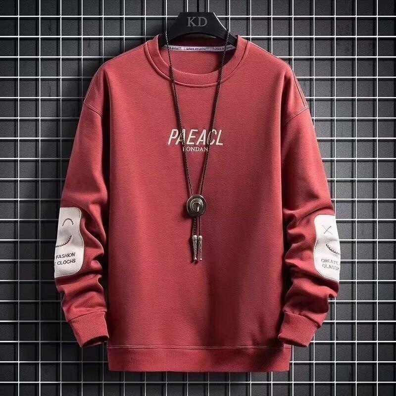 Men'S Long-Sleeved T-Shirt Spring And Autumn Tide Brand Trend Loose Hong Kong Style Sweater Men'S Bottoming Shirt Wear-Resistant Clothes