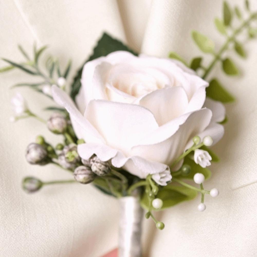 Artificial Silk Flowers Boutonniere Flowers Exquisite Wrist Corsage Wedding Ceremony