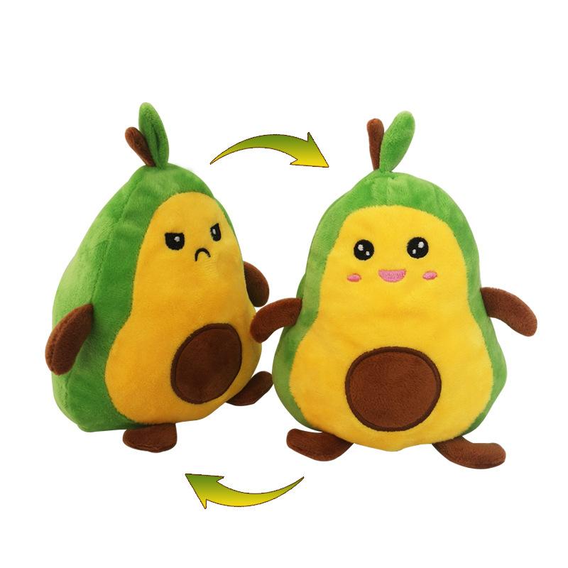 Reversible Avocado Plush Toy Soft Fruit Pillow Doll for Baby Girl Birthday Christmas Gifts