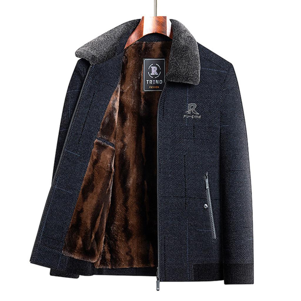 Chaquetas de invierno para hombres de mediana edad y mayores, ropa de invierno para papá, chenilla de talla grande, cárdigan cálido grueso de terciopelo, L-5XL