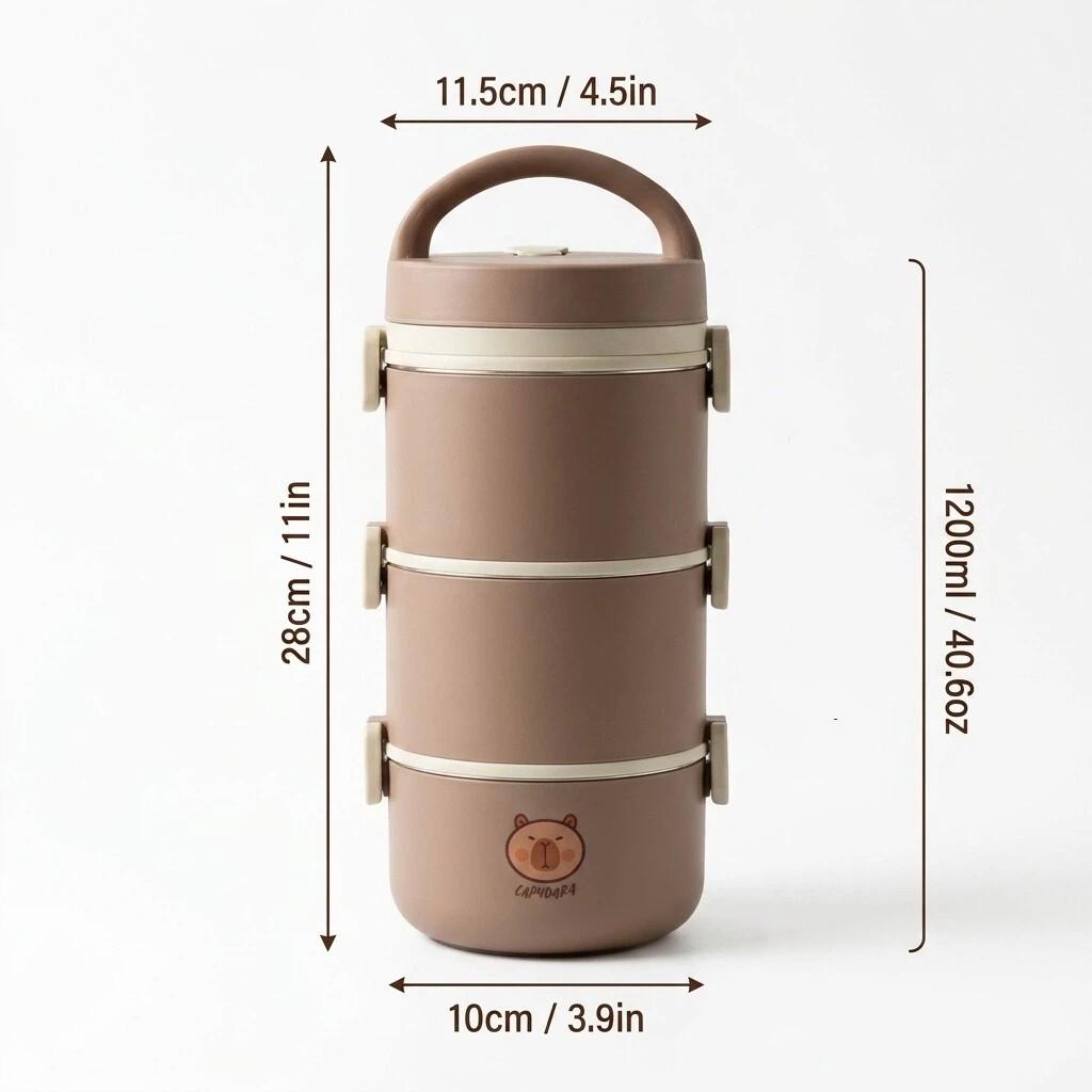 Microwave Safe 304 Stainless Steel Bento Box Thermal Lunch Box Portable Leakproof Insulated Kids Food Container Stackable