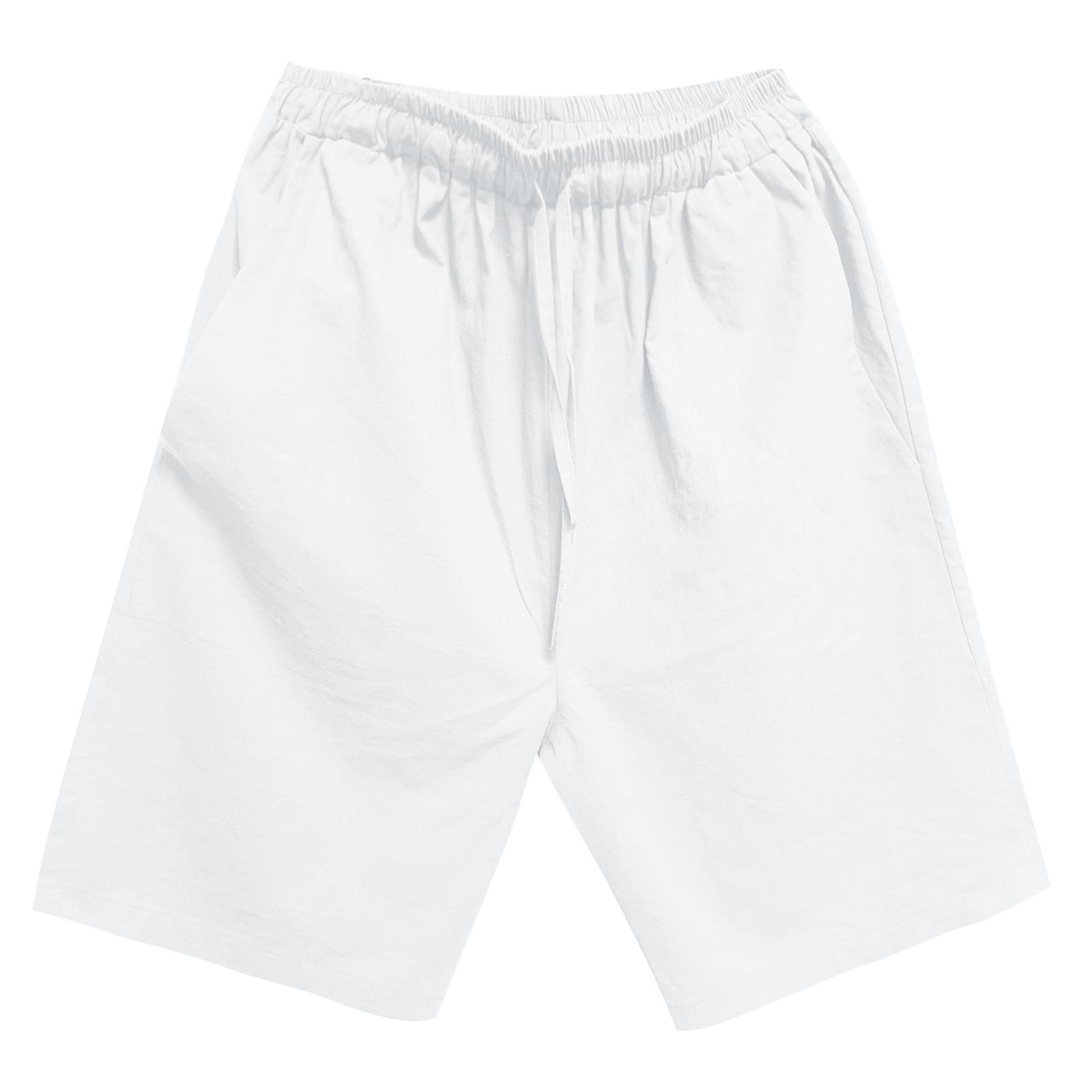 

Мужские летние модные повседневные однотонные базовые свободные быстросохнущие шорты пляжные брюки M белый