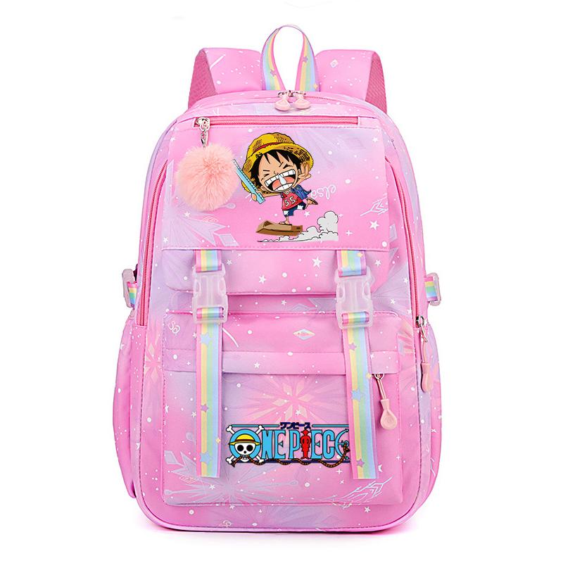 Anime One Piece Batoh Roztomilý Dámský Vodotěsný Batůžek pro Studenty, Teenagery, Děti, Narozeninové Dárky, Aktovka, Dámská Cestovní Volnočasová Taška, Ruksak, Mochila