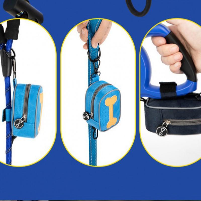 Pet Waste Bag Dispenser With Refillable Poop Bags Dogs PVC Portable Dog Poo Holder In Blue Black Orange