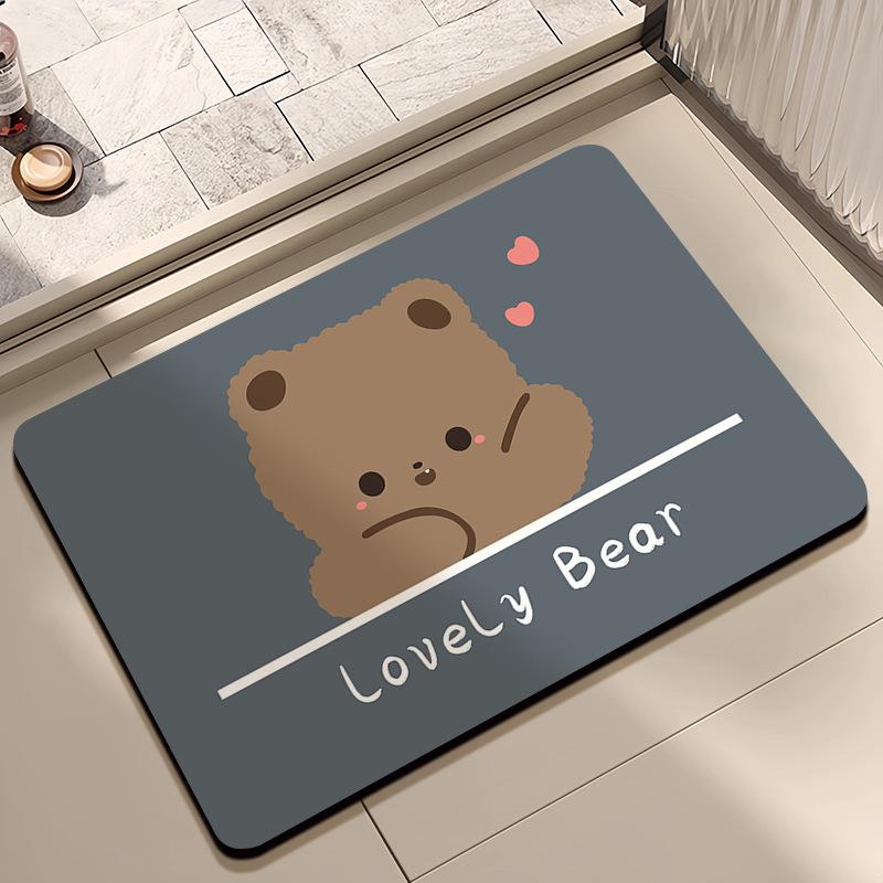 Mata podłogowa z ziemi okrzemkowej, kreskówkowa mata podłogowa do łazienki, silnie chłonna, domowa, pod drzwi toalety, antypoślizgowa mata