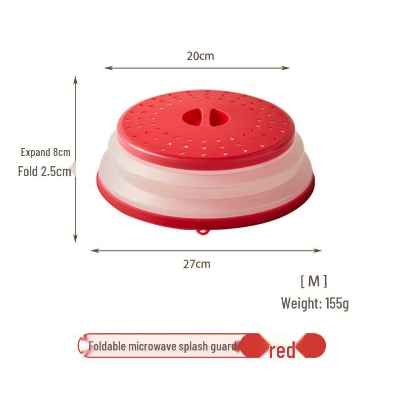 High-Temp Resistant Microwave Splatter Lid - Foldable, Oil-Proof & Multi-Functional Food Preservation Cover