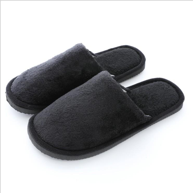 Mens Warm Home Plush Soft Slippers Indoors , Winter Floor Bedroom Shoes