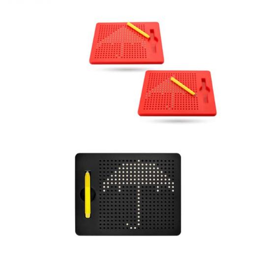 Kids Magnetic Drawing Board with 380/714 Steel Balls Retractable Pen Toddlers Early Education Dot Art Painting Pad Children Boys Girls Gift