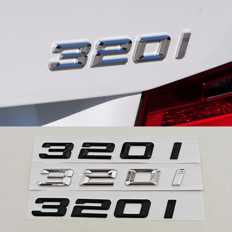 3D ABS Matte Black Car Letters Logo 320d 320i Emblem Sticker Rear Trunk Badge For BMW 320d 320i E90 E91 F30 F31 Auto Accessories