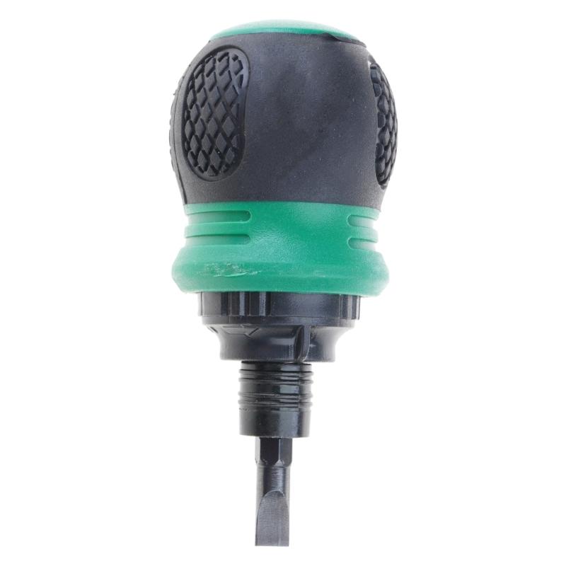 Double Head Ratcheting Screwdriver Retractable Shafts Compact Steel Tool For Tight Space DIY Projects