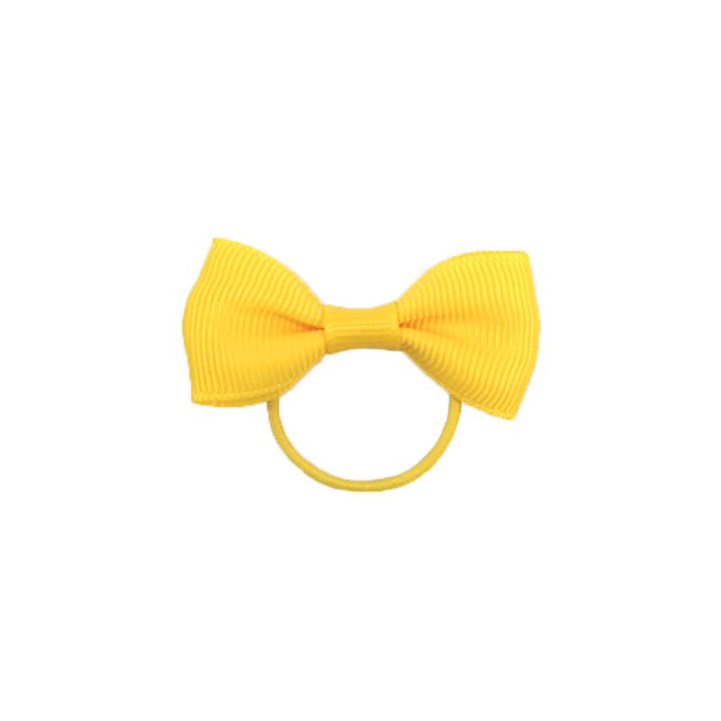 Children’s 2-inch Solid Color Ribbed Hair Tie with Bow – Girls' Flat Knot Elastic Hair Accessories