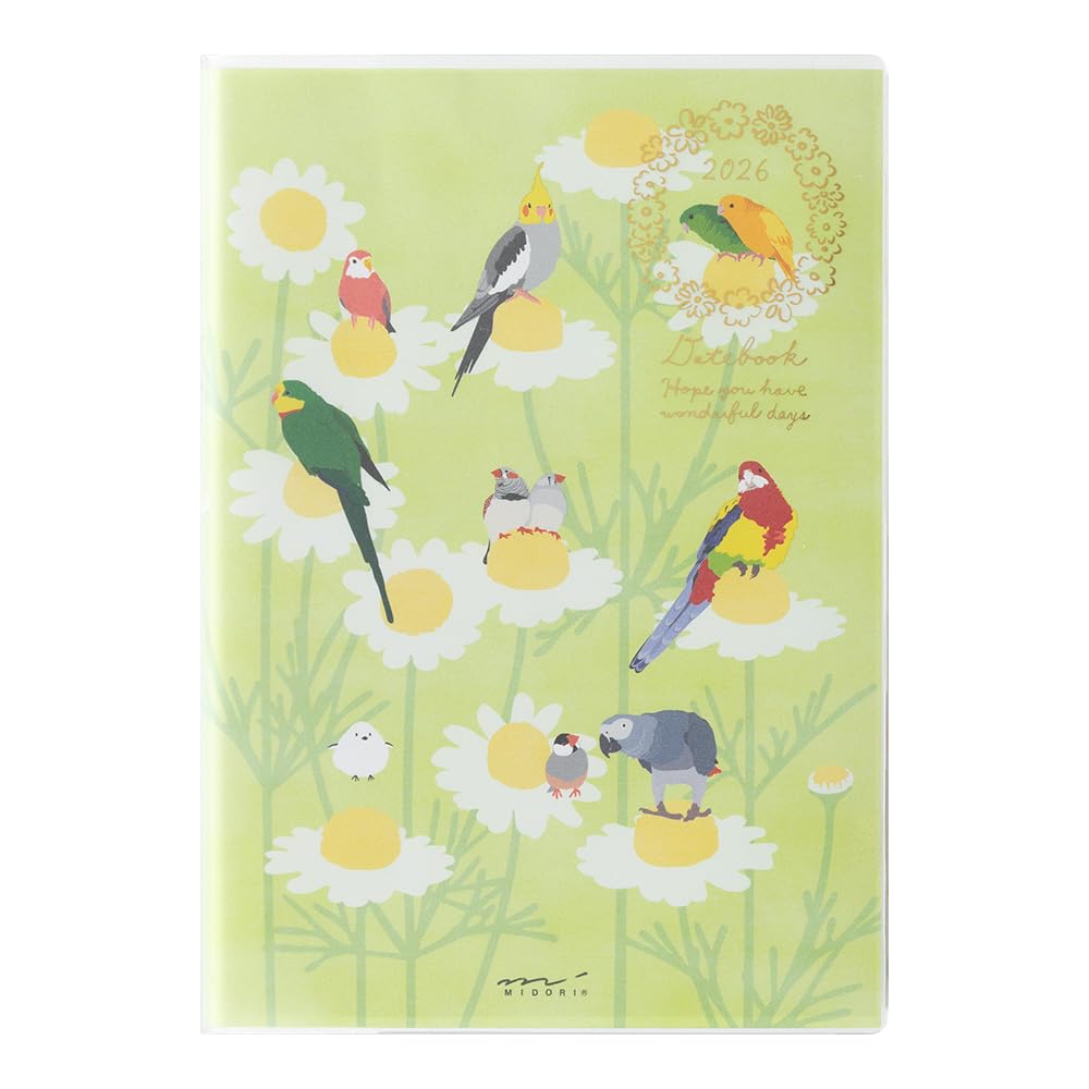 Midori Pocket Bird 22375006 January Diary, 2026, B6, Weekly, Pattern, (Starts 2026)