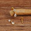 Right Grand ASTM F136 Titanium 16G Teardrop Dangle CZ Labret Stud Waterdrop Tragus Cartilage Earring Flatback Helix Piercing