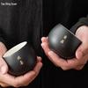 Taodingxuan Vintage Black Pottery Zen Tea Set (5 Cups)