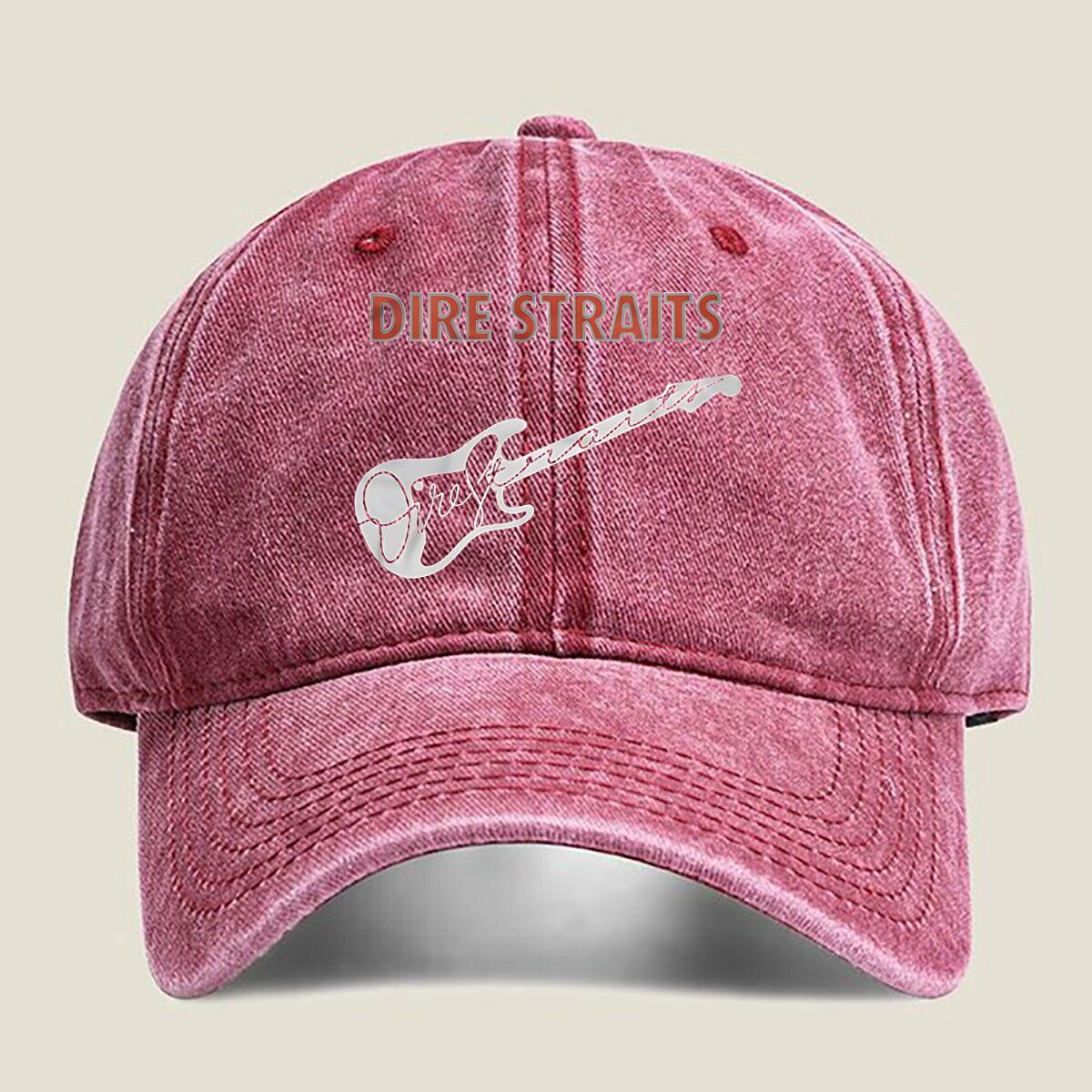 

Dire Straits - Guitar Logo Fashion Washed Baseball Cap Outdoor For Womens Unisex FeUnisex Beach Dad Hat Hip Hop One Size