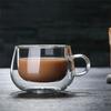 150-350ml Žiaruvzdorný Hrnček z Vysoko Borosilikátového Skla Dvojstenný Sklenený Pohár na Kávu s Rúčkou Pohár na Mlieko Vodu Priehľadné Poháre Darček
