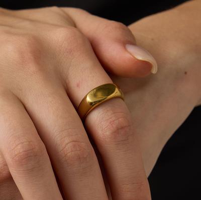 Anello Minimalista in Oro 18k Stile Freddo Lucido