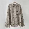 Johnature Summer Vintage Wave Point Women Tops Shirts Casual All Match Turn-down Collar Sun Protection Blouses