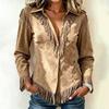 Camicia Casual da Donna a Maniche Lunghe Color Block