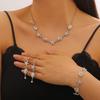 Gold Plated Starfish & Shell Jewelry Set, Ocean Themed Necklace, Earrings & Bracelet for Women