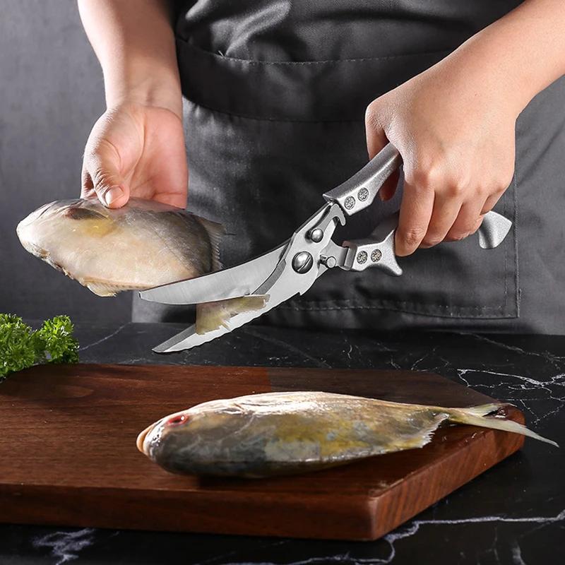 Upgrade Stainless Steel Multi-purpose Kitchen Scissors Powerful Chicken Bone Scissors Large Household Food Scissor Kitchen Knife