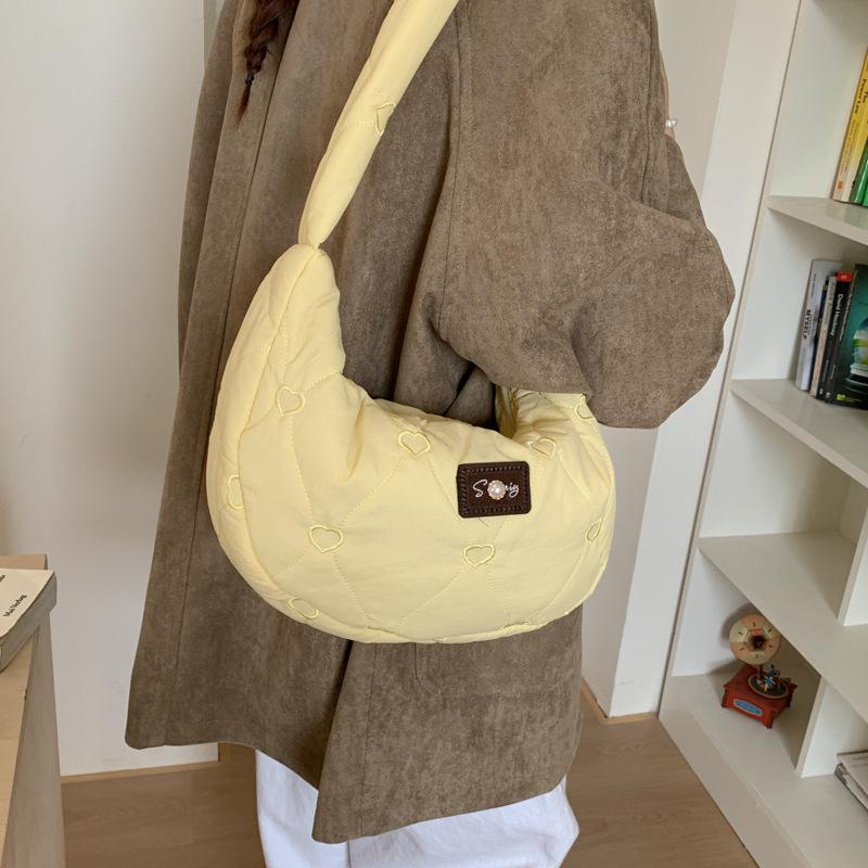 New Texture Simple Hobo Bags Women Leisure Shopping Shoulder Crossbody Bags Lightweight Large Capacity Casual Commuter Bag