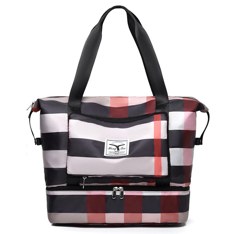 

Foldable Plaid Travel & Gym Bag