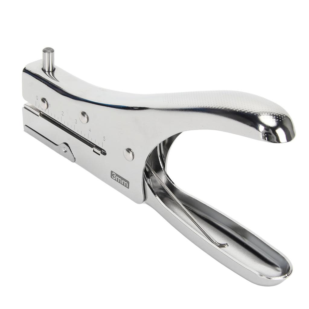 Single Hole Punch Deep Penetration Labor Saving Handheld Metal 3mm  Hole Puncher for Paper Cardbo