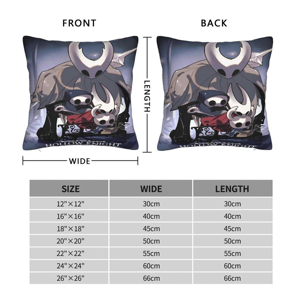 Hollow Knight Cartoon Game Knight and Hornet Pillow Cover Vintage Pillow Case For Living Room Chair Comfy Cushion Cover Gift