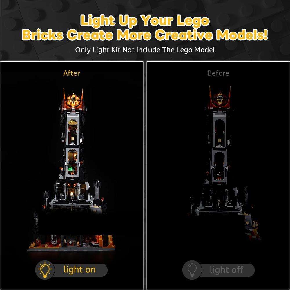 Kyglaring LED Light Kit suitable for Lego 10333 The Lord of the Rings: Barad-dûr Building Block Decorative Lamp No Lego Building