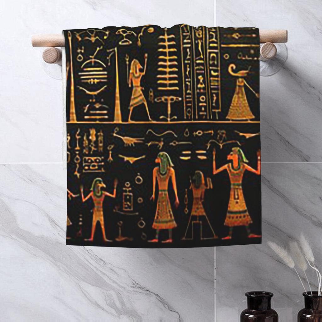 Alte ägyptische Hieroglyphen Kunst Weiches Gesichtstuch Schnelltrocknend Pool Bad Baumwolltücher Saugfähig