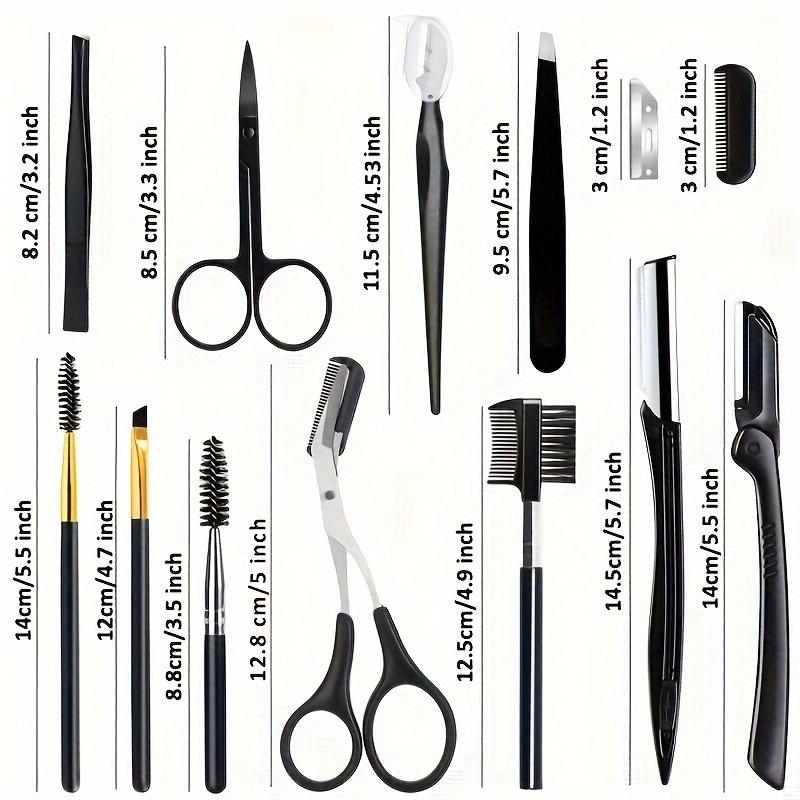 3/4/5/11/12pcs Eyebrow Trimmer Set Scissors Tweezers Eyebrow Razor Scraping Eyebrow Comb Razor Eyebrow Clip Makeup Tools
