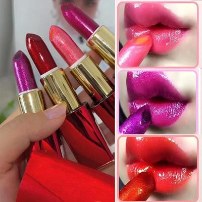 Rossetto Perlescente Cambia Colore: Scatola Broccato Idratante, Articolo Originale Popolare