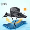 Adjustable Solar Fan Cap Sun Hat with Detachable Design, Three Fans UPF 50+ Bucket Battery Backup Hat, Fit Outdoor Cooling Type-C Charging, Power With